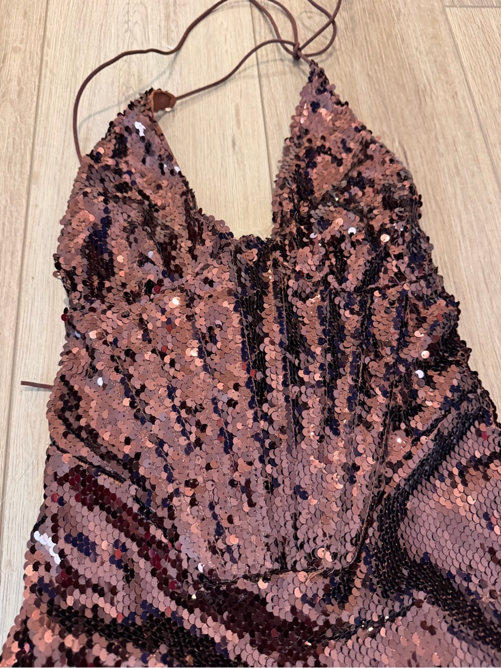 Sequin Mini Dress in brown - Picture 4 of 5